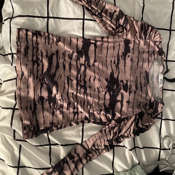 ASOS mesh top with puff sleeves and high neck in tie-dye! - Picture 2 of 4